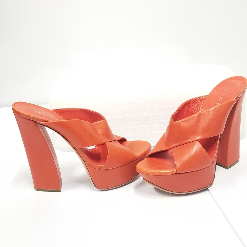 CASADEI Mules High Heels Platform Orange - Picture 6 of 12